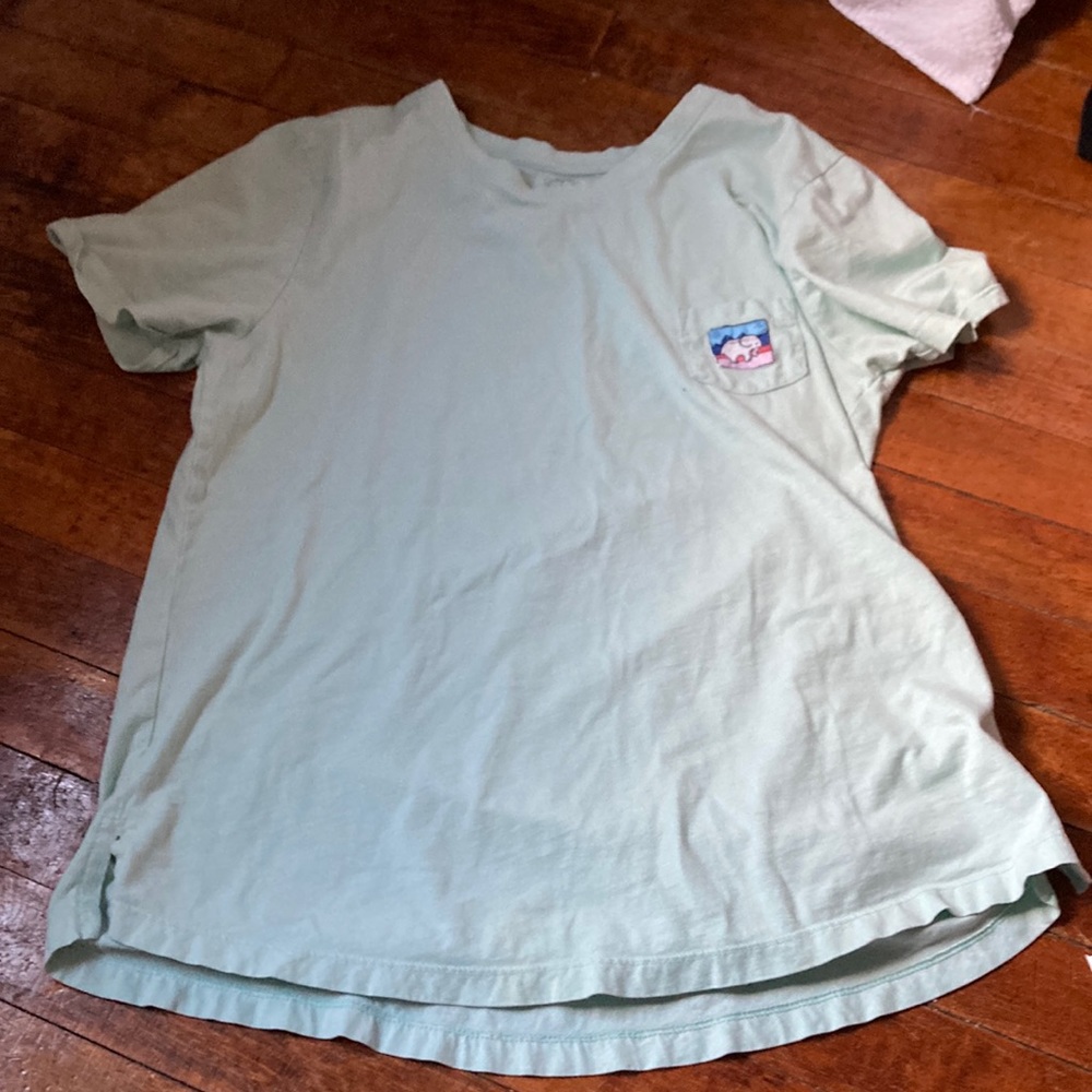 Blue boxy ivory Ella shirt